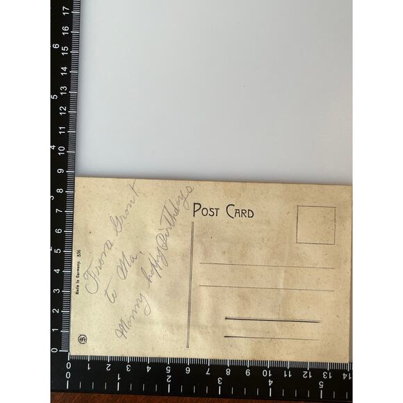 Antique Birthday Postcard Early 1900s Ephemera 3D Anchor Nautical Dove Violets - Picture 5 of 7